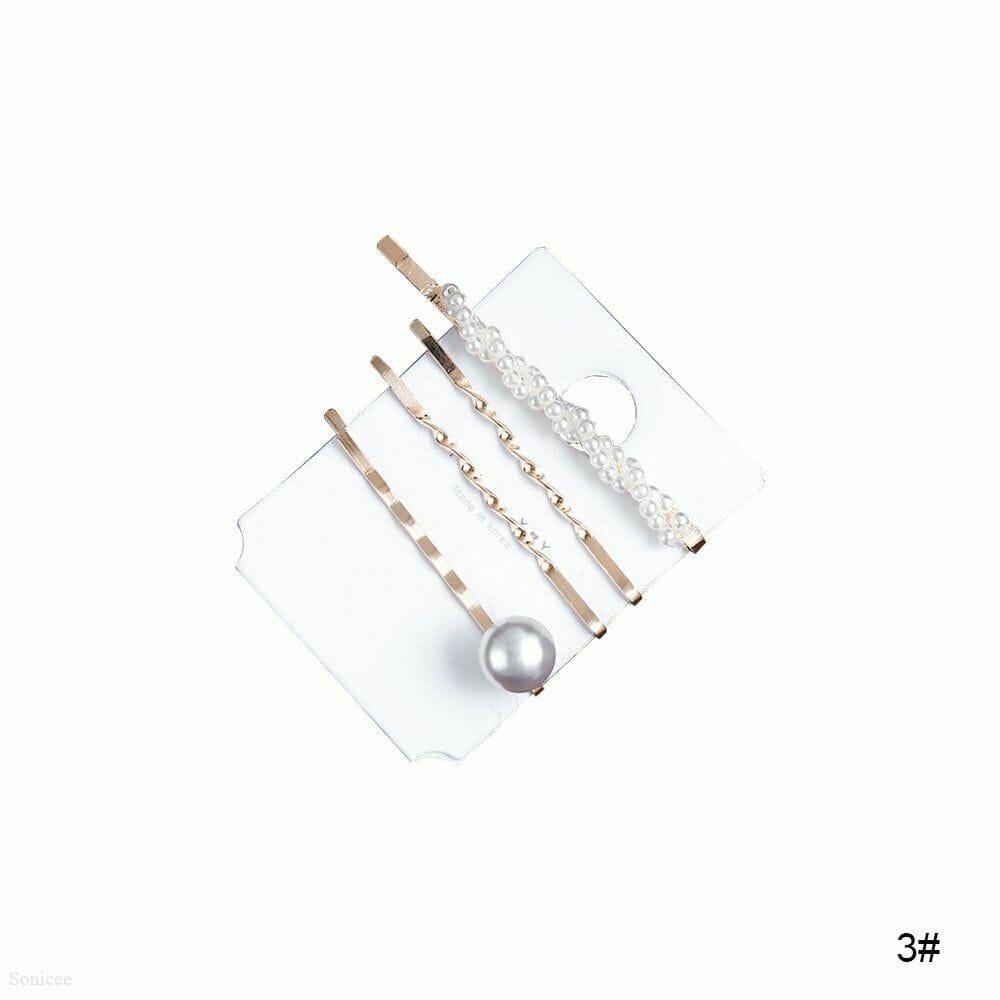 Pearl Hair Clip Bobby Pin Set Of 4