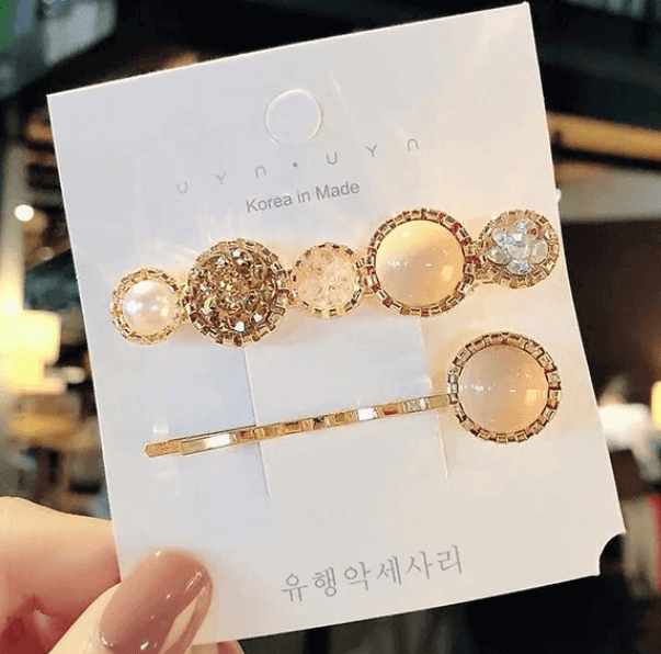 Pearl Rhinestone Hair Clips