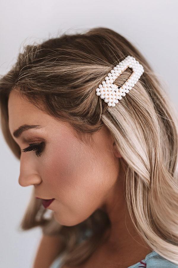 Rectangle Fasion Pearl Hair Clip