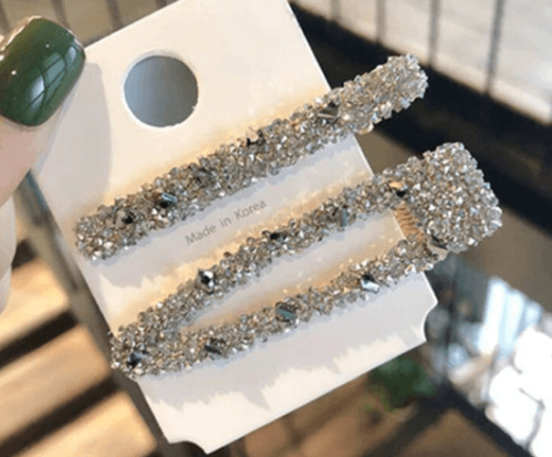 Shiny Rhinestone Rectangular Clip