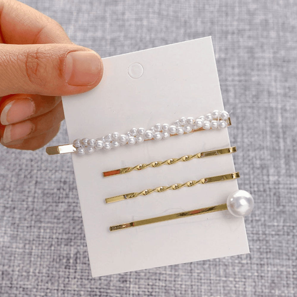 Pearl Hair Clip Bobby Pin Set Of 4