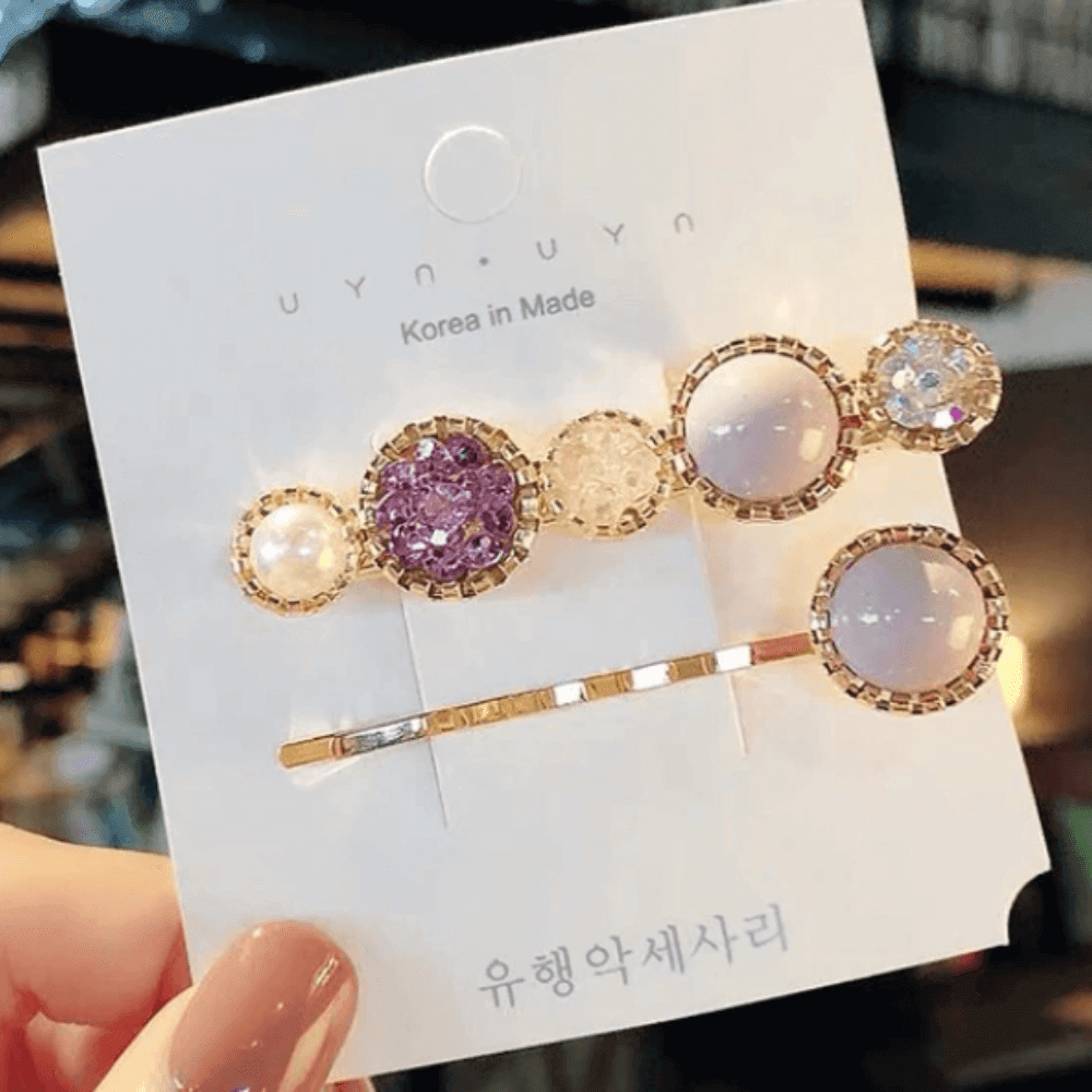 Pearl Rhinestone Hair Clips