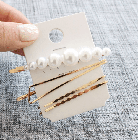 Pearl Hair Clip Bobby Pin Set Of 4