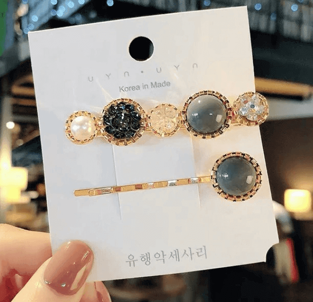 Pearl Rhinestone Hair Clips