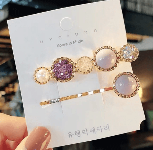 Pearl Rhinestone Hair Clips