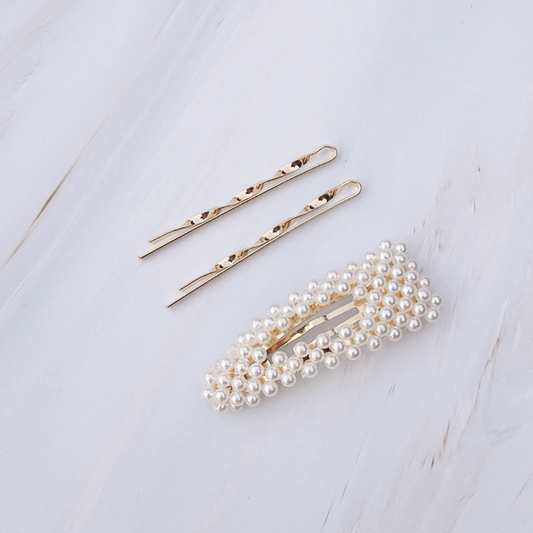 Pearl Hair Clip Bobby Pin Set of 3