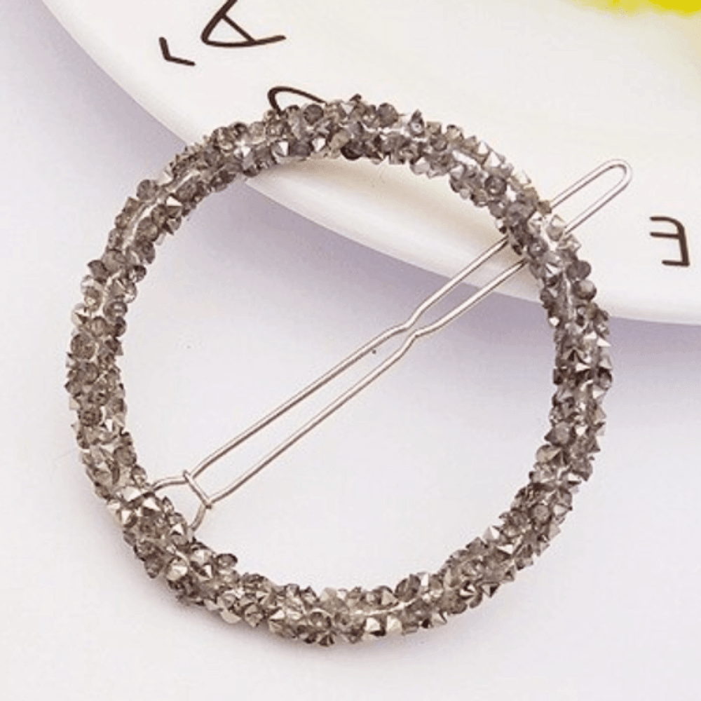 Round Rhinestone Hair Pin