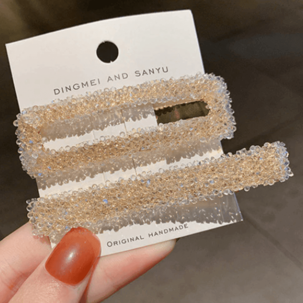 Shiny Rhinestone Rectangular Clip
