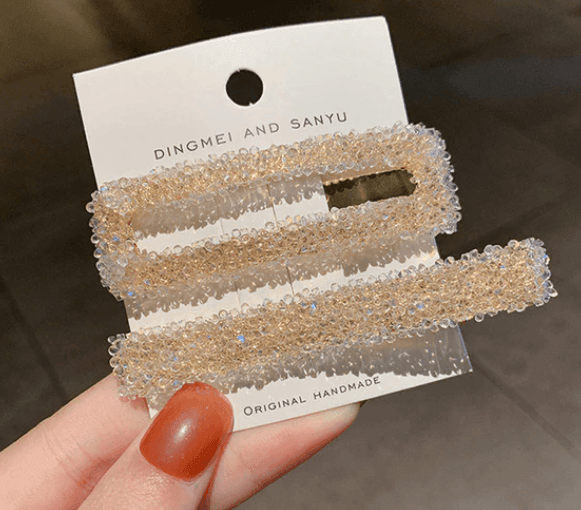 Shiny Rhinestone Rectangular Clip